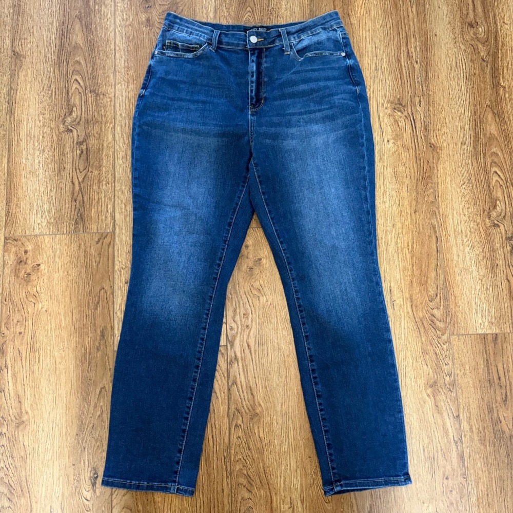 Judy Blue Boyfriend Jeans Dark Wash Womens Size 15/32 stretch cotton denim